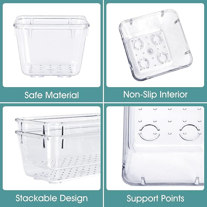 WOWBOX 25 PCS Clear Plastic Drawer Organizer Set, 4 Sizes Desk Drawer Divider - Image 3