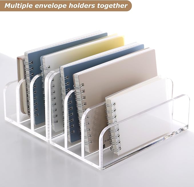 SANRUI Acrylic File Mail Desktop Organizer Sorters, 3 Compartments Laddered - Image 5
