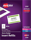 Avery Customizable Name Badge Inserts, 2.25" x 3.5", 400 Printable Name Tag by Avery