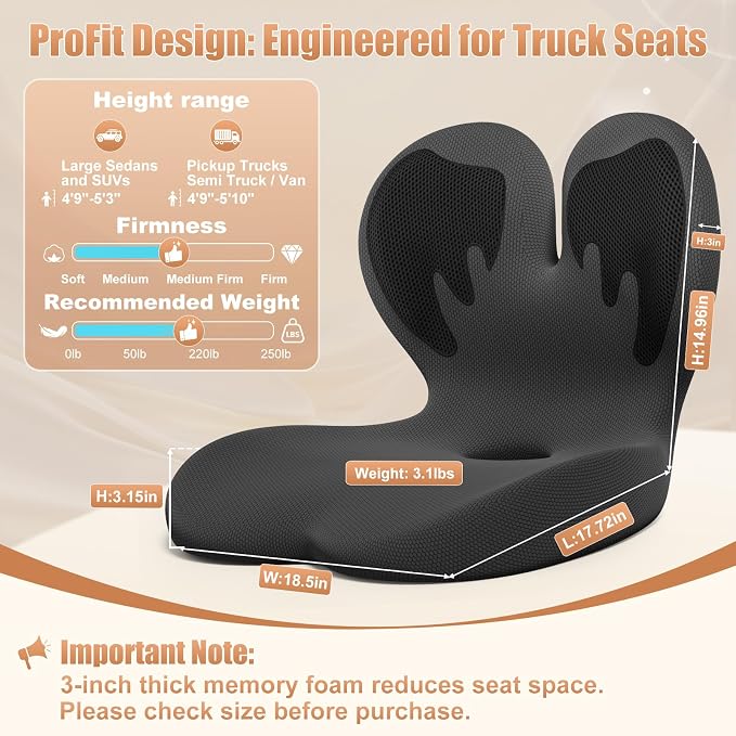 Thick Car Seat Cushion with Lumbar Support - Image 2
