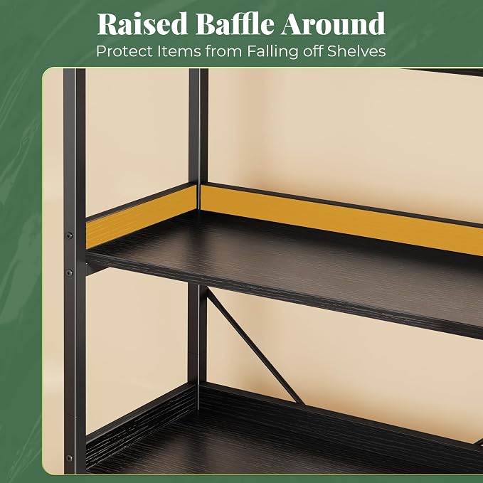 Huuger 6 Tier Bookshelf, Display Bookshelf - Image 7