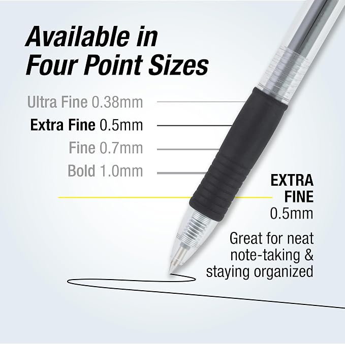 Pilot G2 Premium Gel Roller Pens, Extra Fine Point 0.5 mm, Gel Pens Black Ink - Image 6