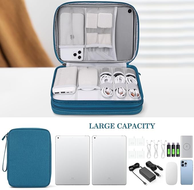FYY Electronic Organizer, Extra Large Travel Cable Organizer Bag Pouch Portable - Image 6