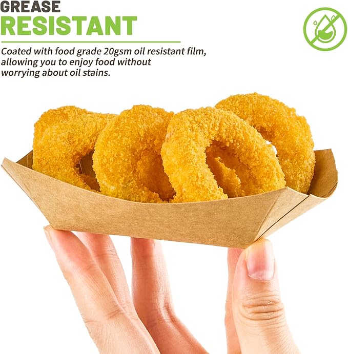 ZORRITA Mini Paper Food Trays, 1/4 Lb, 100 Pack, Disposable | Small, Serving - Image 4