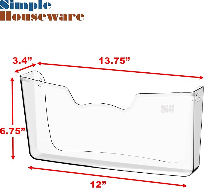 Simple Houseware Clear Wall Mount Pocket Document Organizer - Image 3
