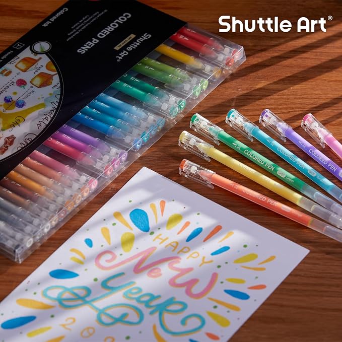 Shuttle Art 30 Colors Cute Journal Pens 0.6mm Fine Point Colored Gel Pens - Image 9