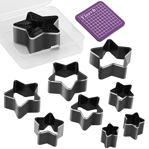 8 Pcs Leather Star Shape Cutter Tool Set, Leather Punch Set, High Carbon Steel by yizzvb