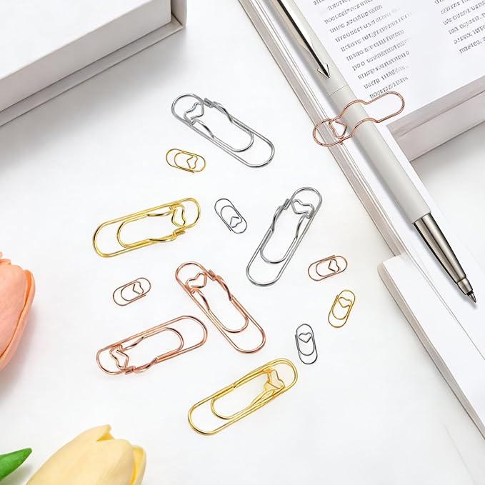 HINGTAI 15Pcs Metal Pen Holder Clip & 30Pcs Paper Clip Set - Image 4
