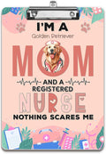 I'm a Golden Retriever Mom and a Registered Nurse Nothing Scares Me Acrylic by Ninety3POD
