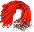 Bird Fiy 50 Pcs Cotton Lanyards Bulldog Clip 32-inch Flat Braid Neck Lanyard by BirdFiy