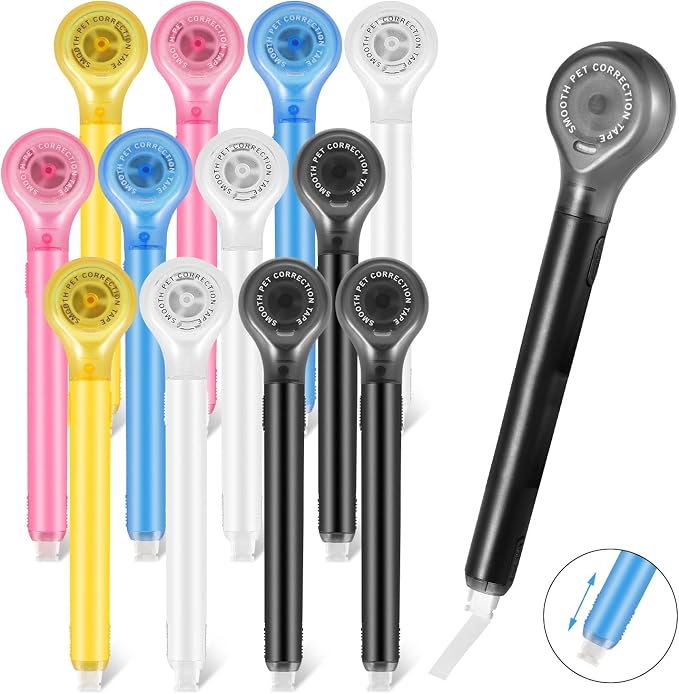 BESARME 12 Pieces White Out Tape Pen, Cute Whiteout Correction Tape Pen by BESARME