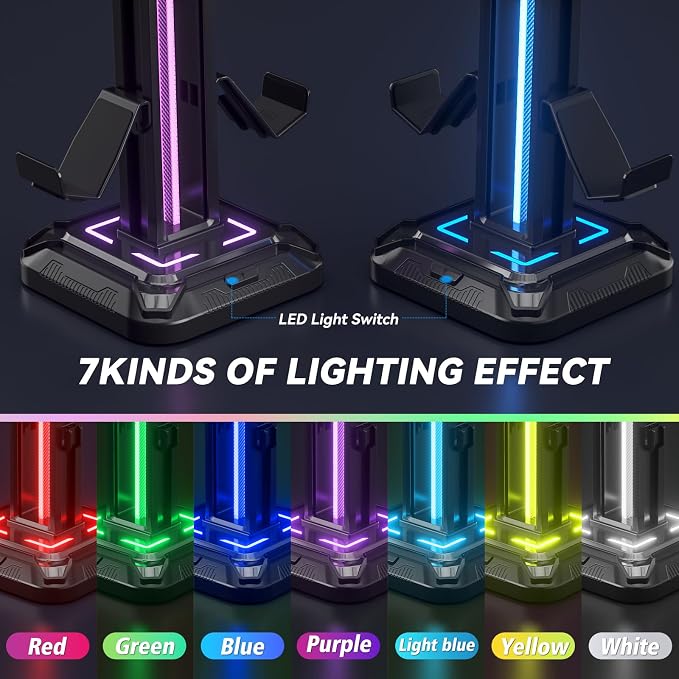 KDD RGB Headset Stand with 9 Light Modes - Image 3