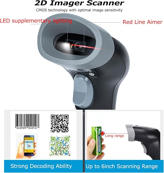 TEEMI 2D USB Barcode Scanner - Image 4