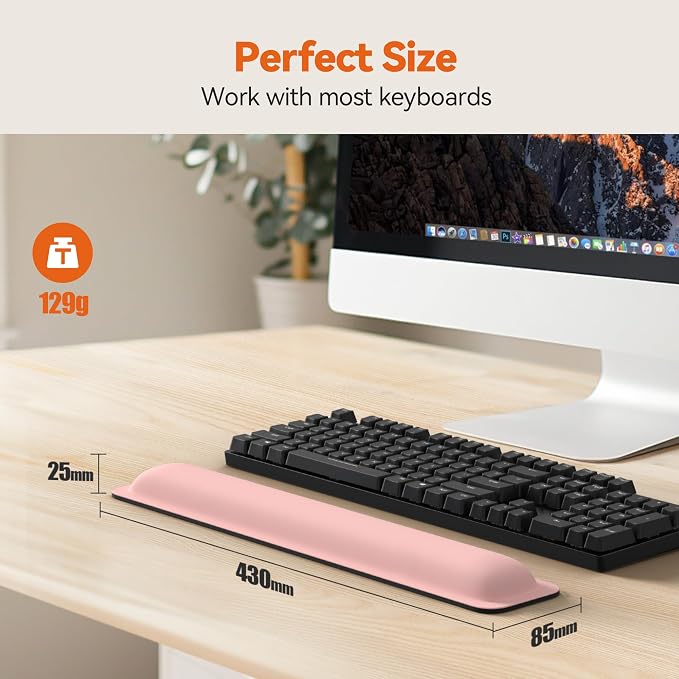 TECKNET Wrist Rest for Computer Keyboard, Thicken Memory Foam Wrist Support Pad - Image 6