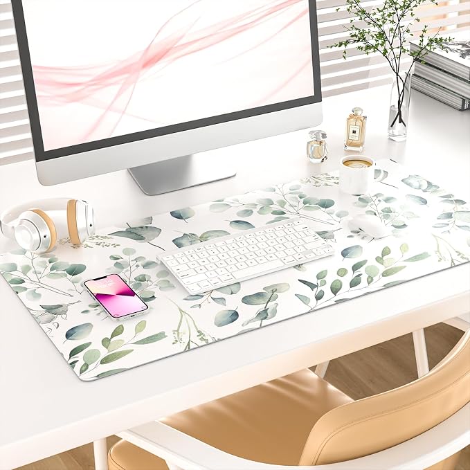 Colorful Star Large Mouse Pad, PU Leather Waterproof Desk Mat, Computer Gaming - Image 2