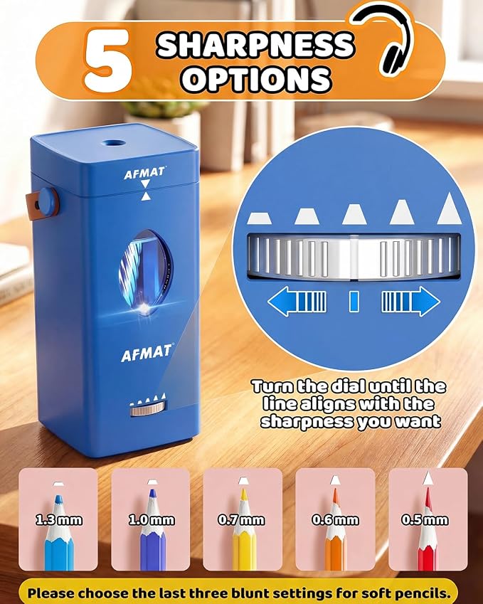 AFMAT Electric Pencil Sharpener, Fully Automatic Pencil Sharpener - Image 4