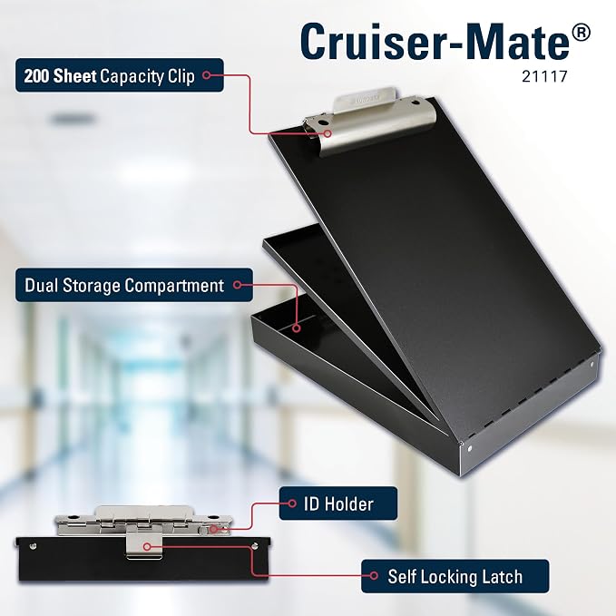 Saunders Black Dual Layer Metal Clipboard Folio - Image 3