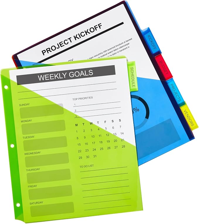 Avery Dividers for 3 Ring Binders, 5 Tab Plastic Binder Dividers, Insertable - Image 8