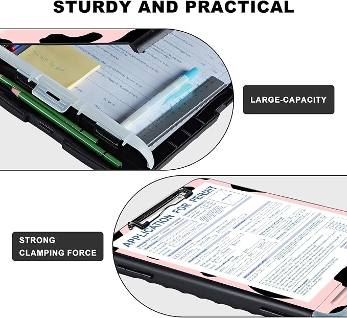 Clipboard with Storage, Storage Clipboard with Pen Holder, Heavy Duty Plastic - Image 3