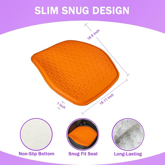 Thin Gel Seat Cushion for Car Seat, Office Chair, Wheelchair, Golf Cart - Image 2