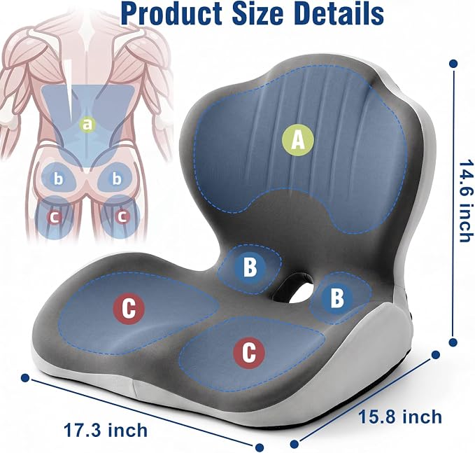 Car Seat Cushion with Lumbar Support Pillow, Memory Foam Office Chair Cushion - Image 8