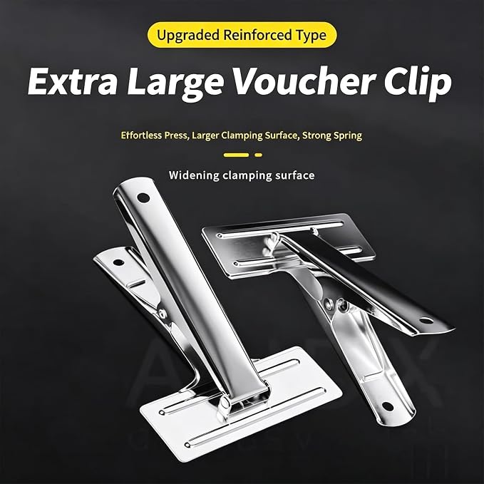 Extra Large 4.7" Heavy Duty Stainless Steel Binder Clip, Jumbo Paper Clamp - Image 5