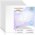 AKONEGE 50 Pack No Holes Sheet Protectors 8.5 x 11 Inch Letter Size Page by AKONEGE