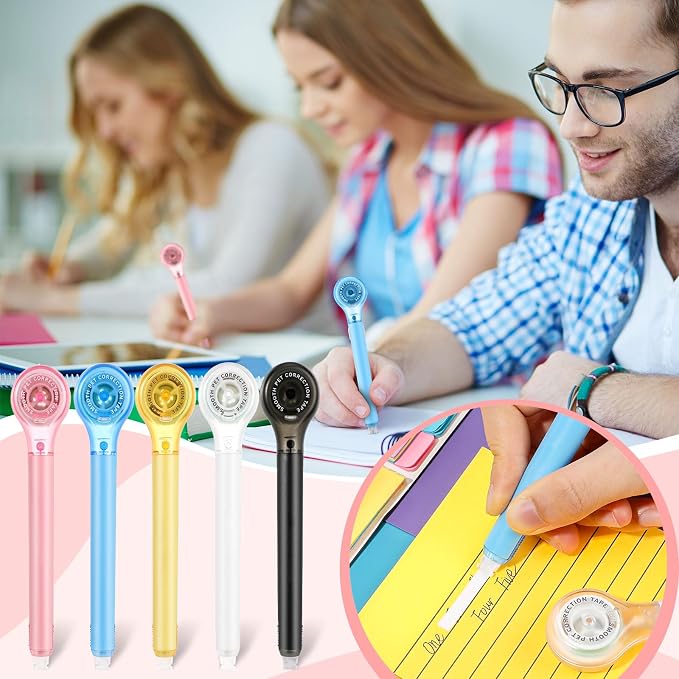 Gersoniel 25 Pack Correction Tape Pen Correctional Ink Tape Push Pull Protective - Image 7