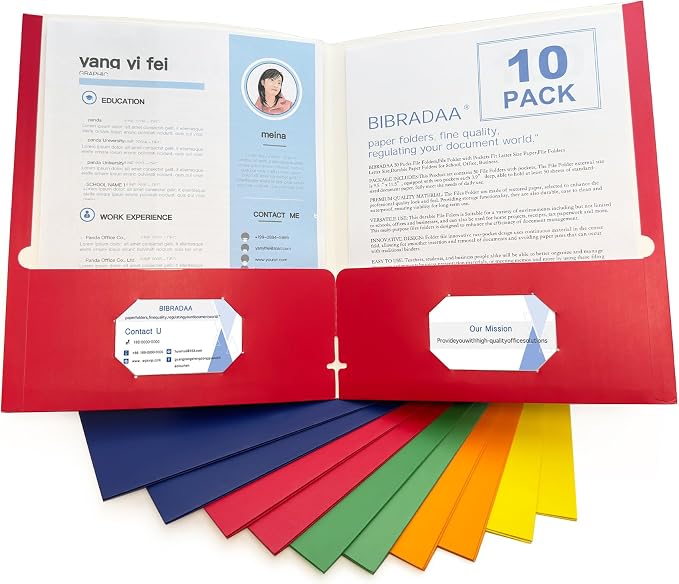 BIBRADAA® 10 Packs Folders by BIBRADAA