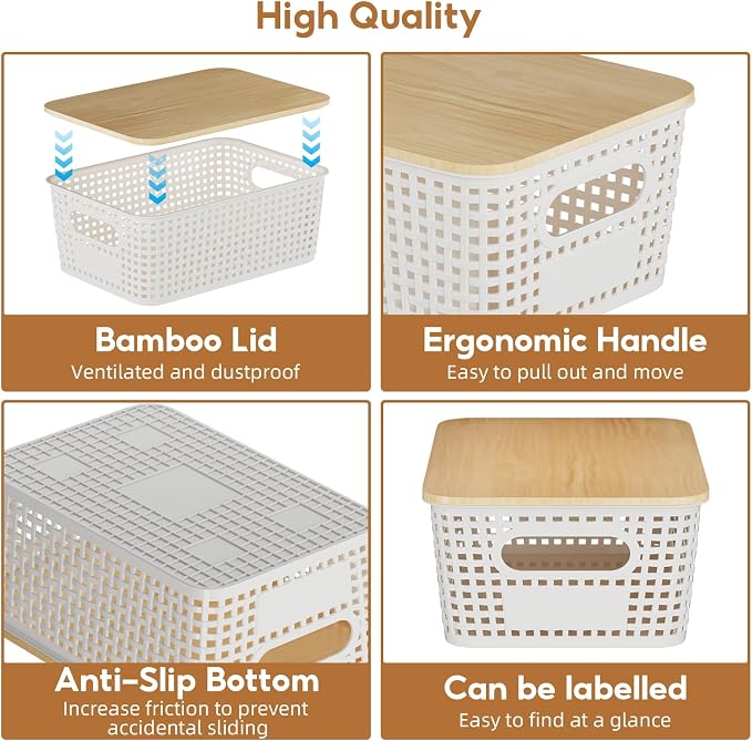 8 Pcs Plastic Storage Bins - Image 3