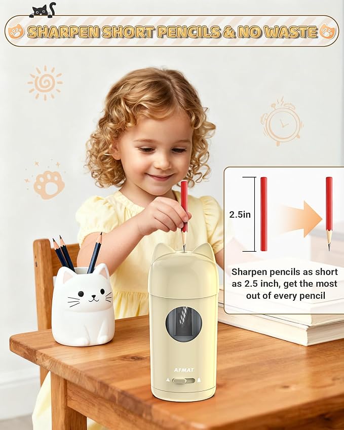 AFMAT Electric Pencil Sharpener, Colored Pencil Sharpener - Image 4
