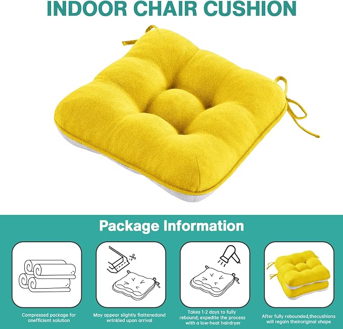 BETU Chair Cushions for Dining Chairs Set of 4, 3.5" Thick Kitchen Table Chair - Image 9