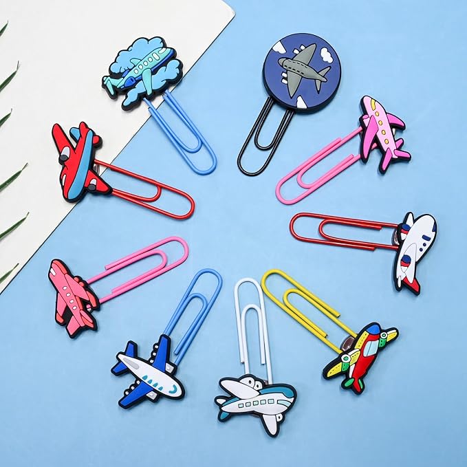 30 PCS Airplane Paper Clips Metal Paperclip Large Size Paper Clip Cute Bookmark - Image 7