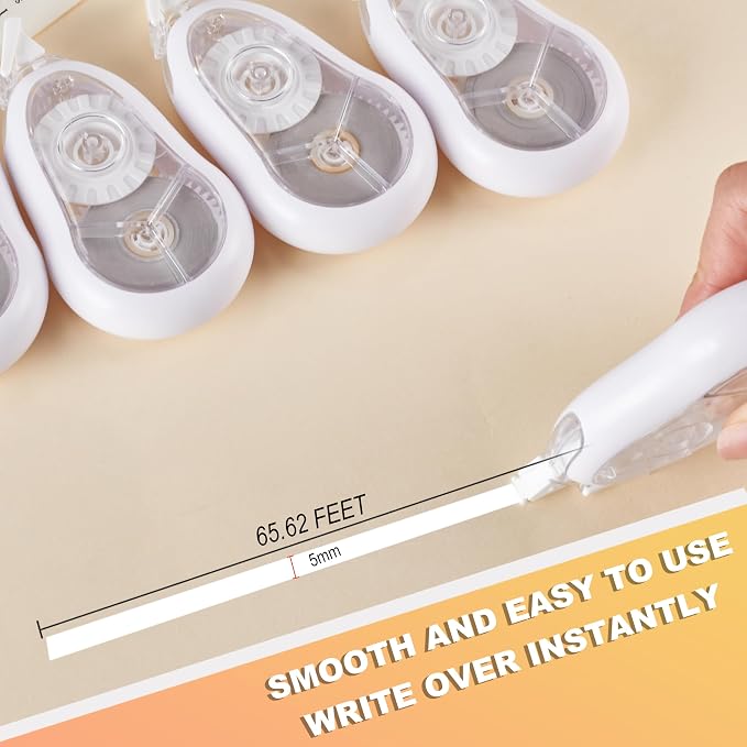 White Correction Tape, 5 Pack, 65.62 Feet Correction Tape - Image 2
