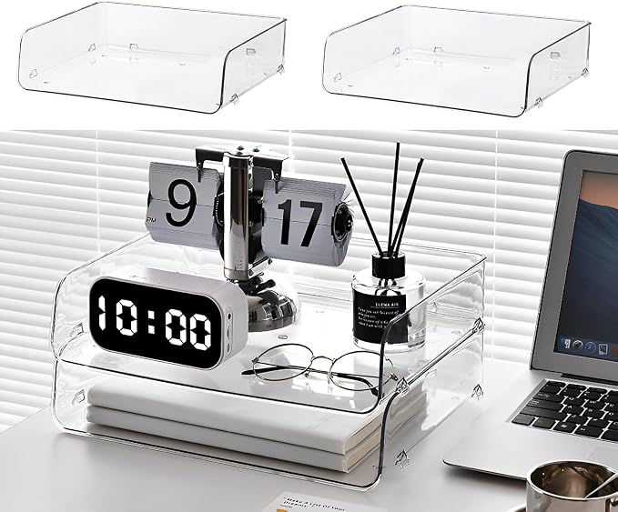Gagee Set of 2 Office Organization and Storage, Stackable Document Organizer by Gagee