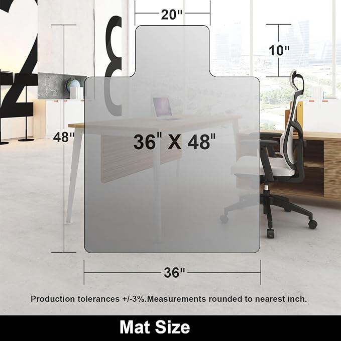 AiBOB 2 Pack 36"x48" Chair Mat for Hardwood Floors, No Curling, Protects Wood - Image 6