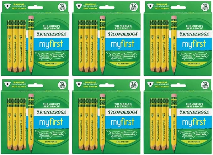 Ticonderoga My First Half-Size Wooden Pencils, Large Triangle-Barrel by Ticonderoga