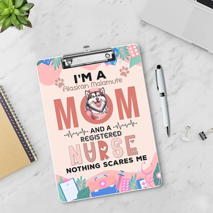 I'm a Alaskan Malamute Mom and a Registered Nurse Nothing Scares Me Acrylic - Image 3