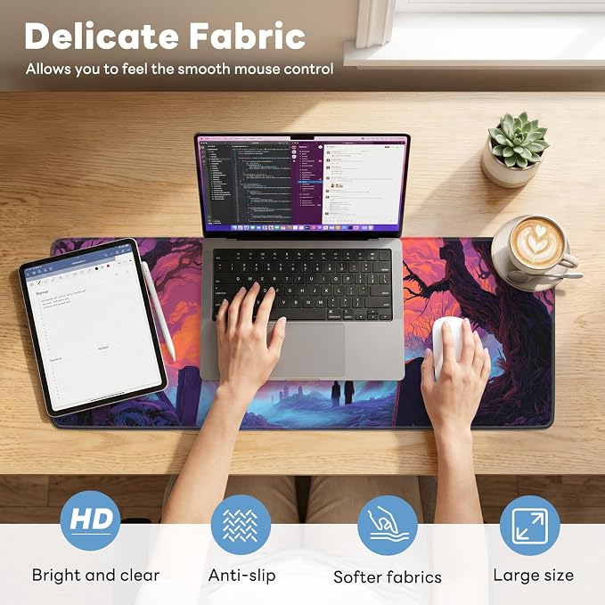 Desk Mat, Big Desk Pad, 31.5x11.8 Inches Extended Big Gaming Mouse Pad - Image 2