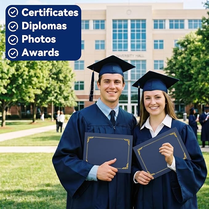 72 Packs Certificate Covers, 250gsm Navy Blue Diploma Holders - Image 4