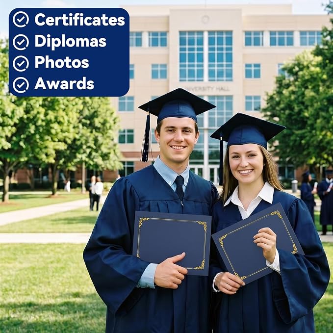 200 Packs Certificate Covers, 250gsm Navy Blue Diploma Holders - Image 4