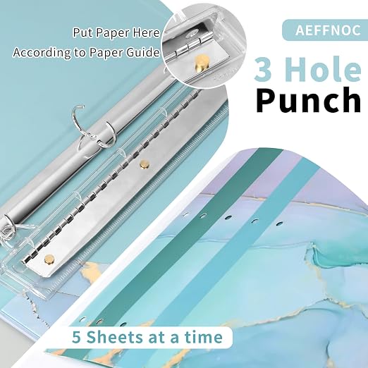 AEFFNOC 3 Hole Punch, Portable 3 Hole Puncher - Image 4