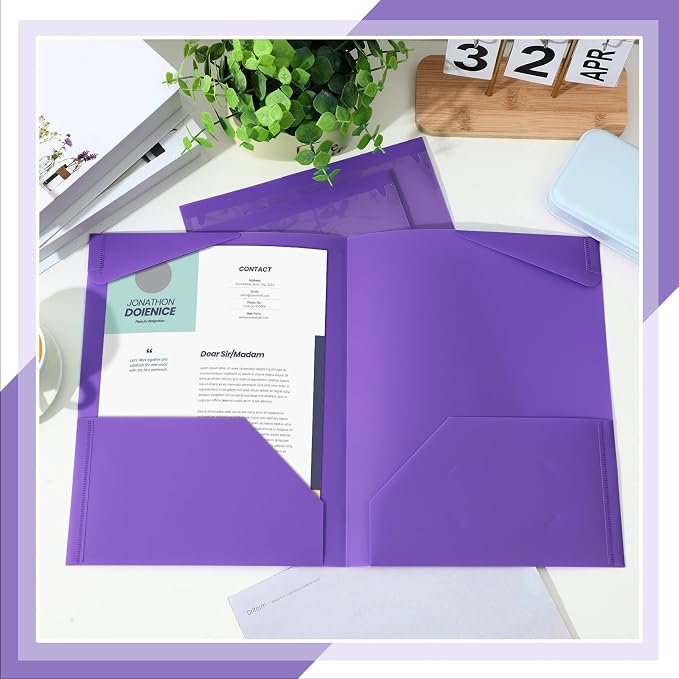 Henoyso 18 Pack Purple Plastic Folders - Image 4
