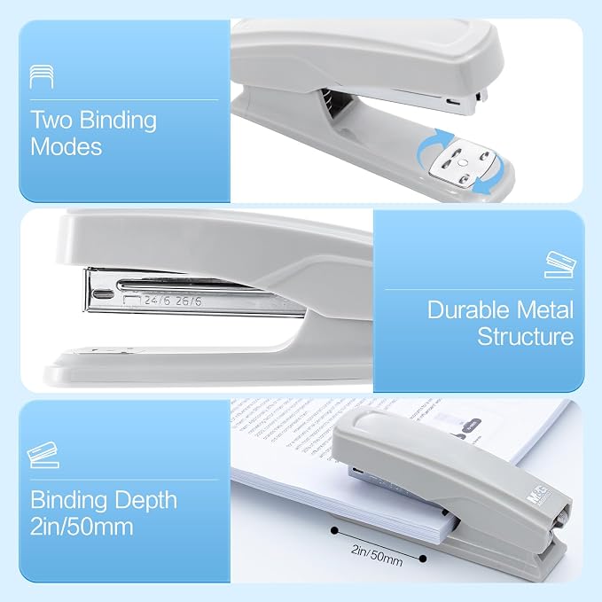 M&G Desktop Stapler with 25 Sheet Capacity, Two Binding Modes, Basic Stapler - Image 3