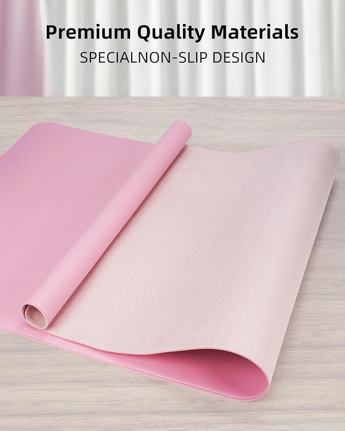 AFIING Leather Desk Pad Protector, Large Mouse Pad, Non-Slip Waterproof PU - Image 2