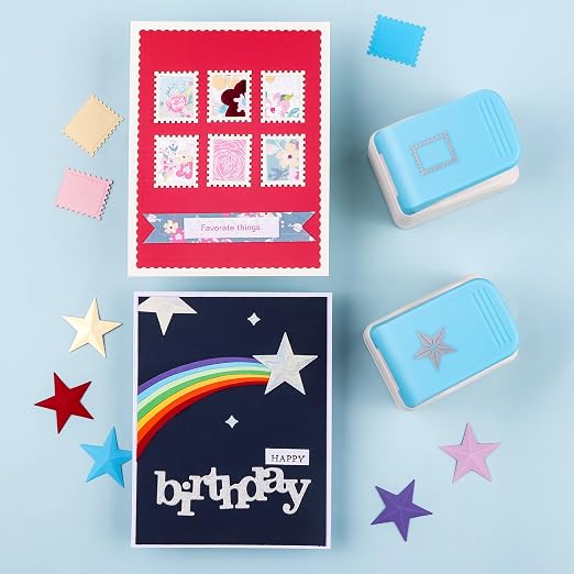 BAOFALI4Pcs Stamp Punche Tool Set |Postage Stamp Punch1X0.8inch/0.9x1.1inch | - Image 4