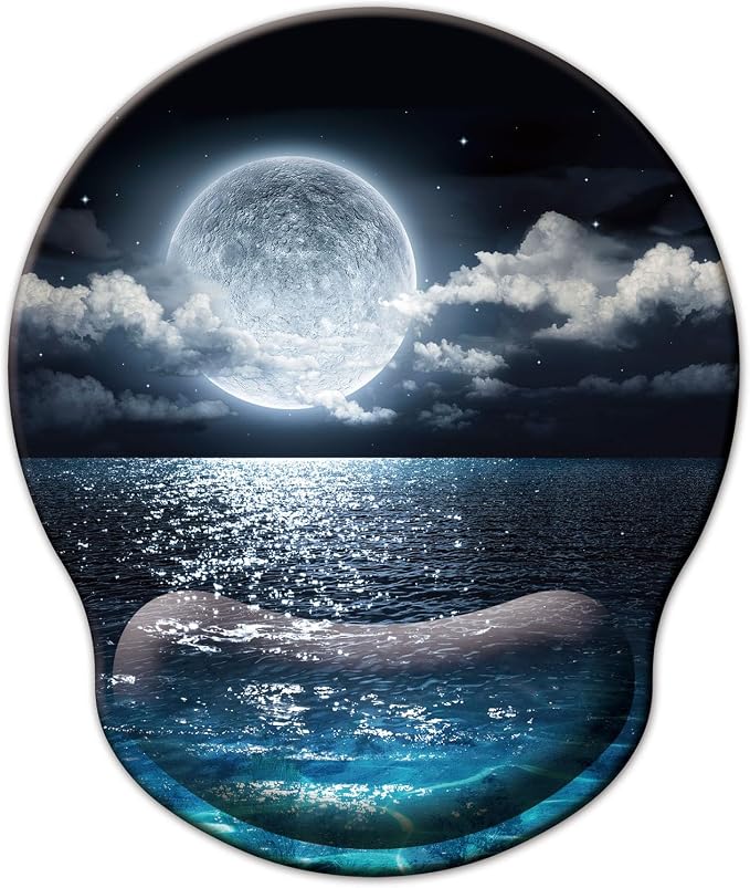 Mouse Pad with Wrist Support, Ergonomic Mouse Pad with Memory Foam Wrist Rest by LIZPARE