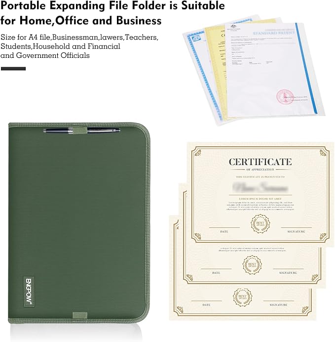 ENGPOW 13 Pocket Expanding File Folder, Fireproof Accordion File Folder - Image 5