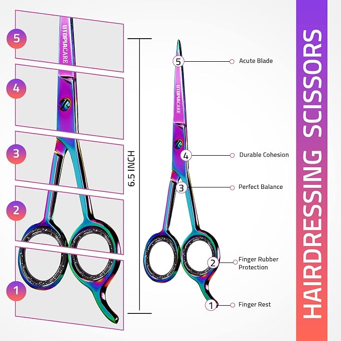 Utopia Care Hair Cutting and Hairdressing Scissors 6.5 Inch, Premium Stainless - Image 2