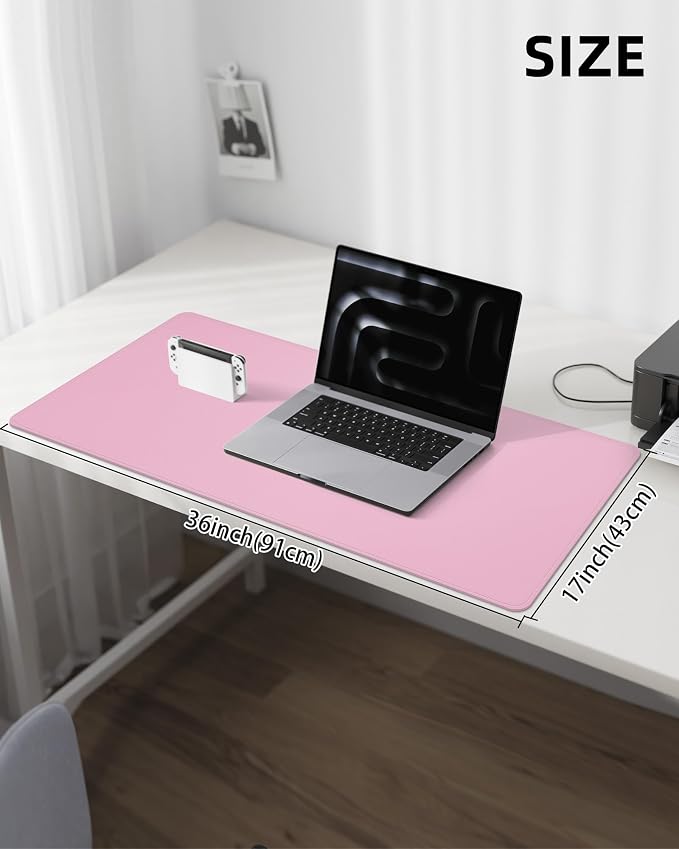 AFIING Leather Desk Pad Protector, Large Mouse Pad, Non-Slip Waterproof PU - Image 5